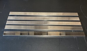 Qty: 5 slatwall rectangular tubing 1/2”x 1 1/2” x 24” chrome