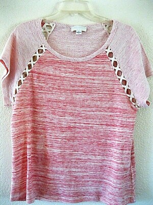 Forever 21 Womens Top Sz 1X Light Peach Short Sleeve Sweater