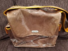 Fleurville MotherShip Diaper Large Bag Baby Travel Brown Corduroy Orange Accents