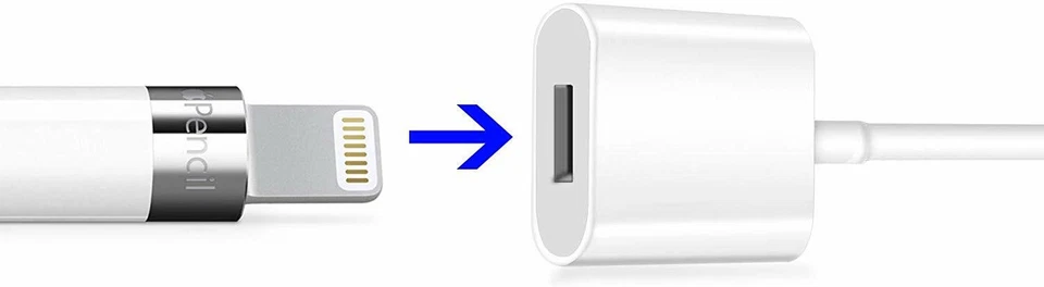 TechMatte Flexible Charging Adapter Cable for Apple Pencil (5 Feet, White) - Image 3 of 4