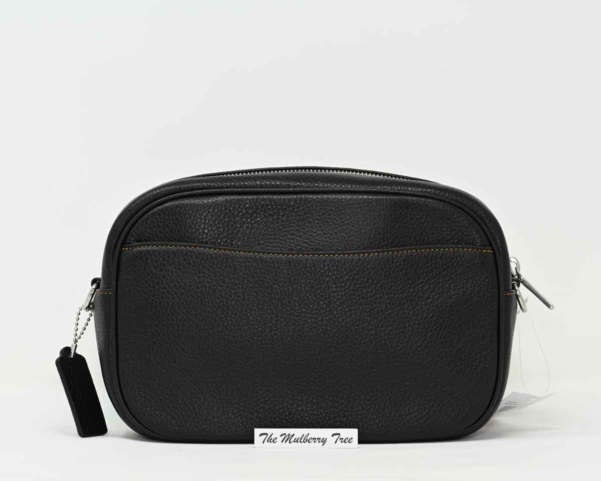 COACH JAMIE Camera Bag w Happy Dog Black Pebbled Leather CC791 NWT