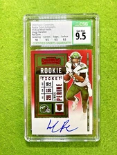 La'Mical Perine AUTO 10 CSG 9.5 ROOKIE CARD RED ZONE SSP RC 2020 Contenders JETS
