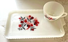 Anchor Hocking Fire King Milk Glass Primrose Snack Set Single Service Setting