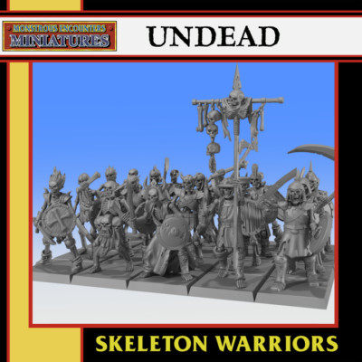 28mm 3d resin printed fantasy game figures skeleton warriors