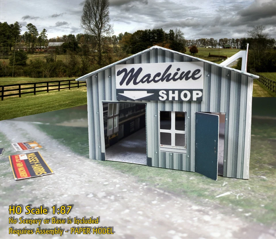 HO Scale 1:87 Shed Building - Pre-Cut & Pre-Scored CARDSTOCK PAPER kit WSH1 - Image 3 of 4
