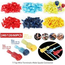 22-10 AWG Insulated T-Tap Quick Splice Wire Terminal Combo Connectors Kit
