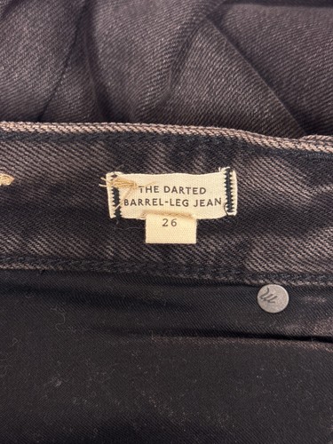 Madewell Jeans 26 Womens The Darted Barrel Charcoal Black Denim - Picture 7 of 10