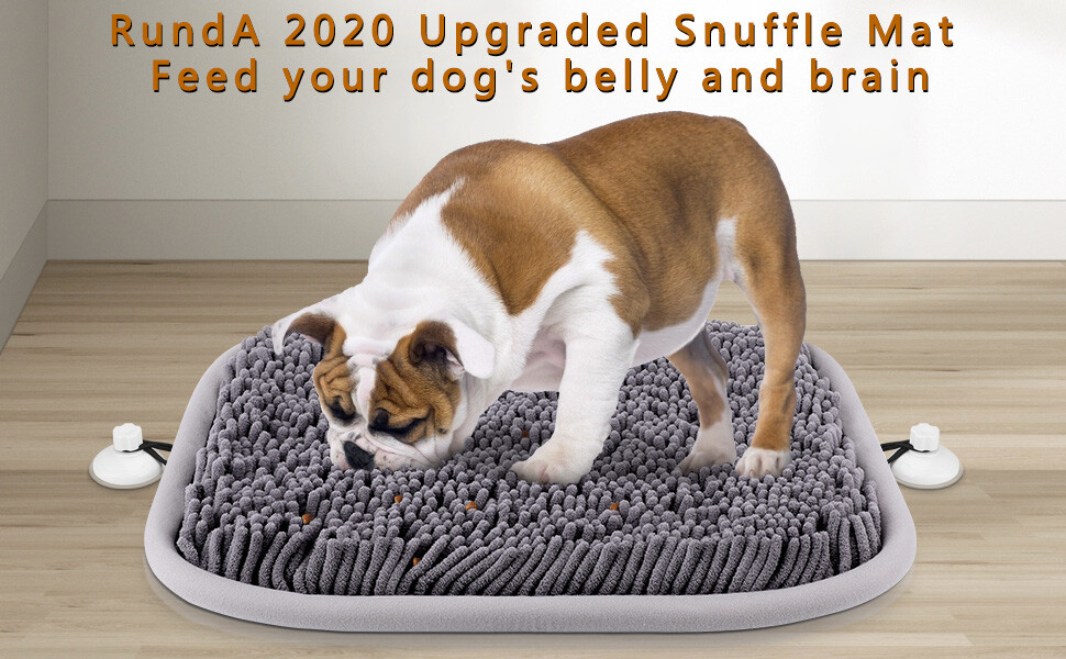 Snuffle Mat For Dogs - 17" X 21" Puzzle Feeding Mat, Mental Enrichment Toy, Grey