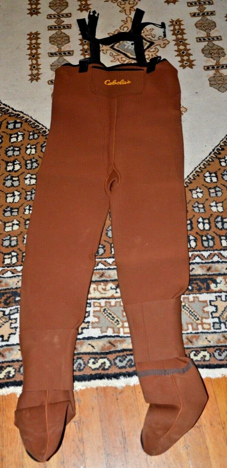 Cabela's Classic Series II Brown Neoprene Felt Sole Boot Foot Waders LARGE, 10.5