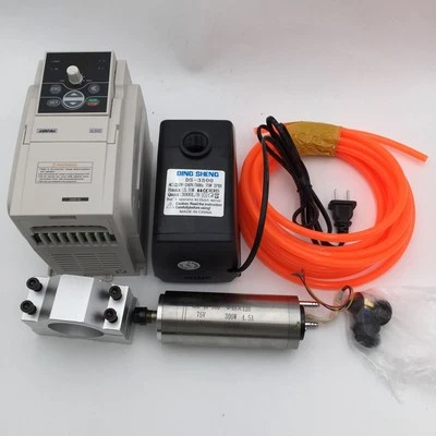 CHANGSHENG 300W Spindle Motor ER8 75V Water-cooled 1000Hz 60000rpm &VFD Inverter CNC Router