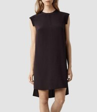 CLEAR OUT/SALE AllSaints Tonya Stitch Dress in Maroon UK 8 Fit 10 BNWOT £118