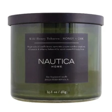 Wild Honey Tobacco by Nautica 14.5 oz Scented Candle Wax Soy Brand New