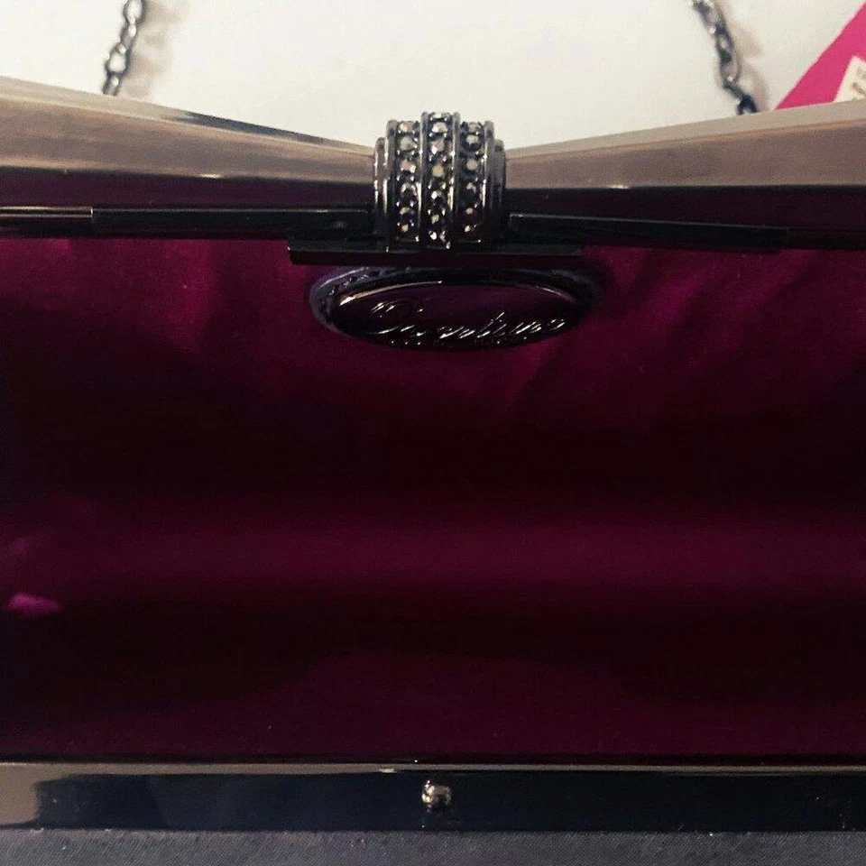 Bolso sin asas Judith Leiber Overture Carrie noche púrpura gamuza cuero Foto 3 de 4