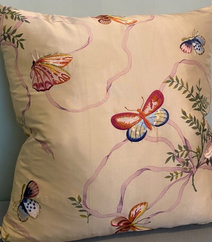 GP & J Baker, embroidered silk cushion cover, 48x48cm CLOSING DOWN Today - Picture 2 of 4