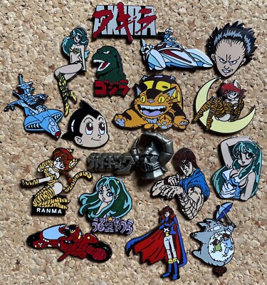 Klassische Pins von KIMONO MY HOUSE Akira Lum Harlock Ken Shiro Astroboy Godzilla