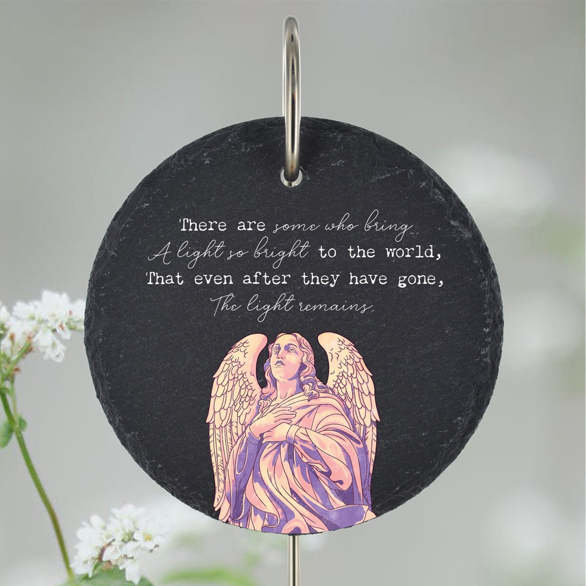 Angel Grave Stick Marker Plaque Ornament Memorial Slate A Light So Bright