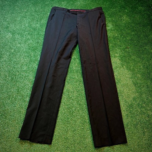 Hugo Boss Dress Pants Mens 52 Straight Black Wool Trousers casual classic solid - 第 1/16 張圖片
