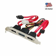 Dual SATA to 2 Ports eSATA 4 Pin IDE Power PCI Bracket Slot Cable