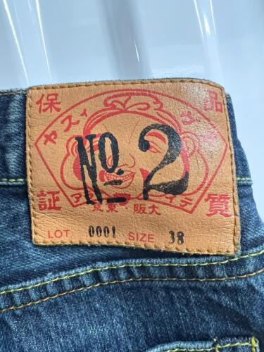 Evisu Mens Blue Jeans Red Logo Paint Denim Pants Size W38 | eBay