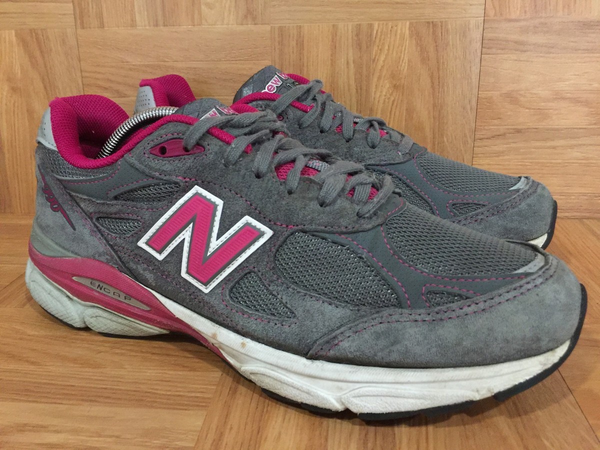 RARE🔥 New Balance 990 W900KM3 Wolf Gray Pink Breast Cancer