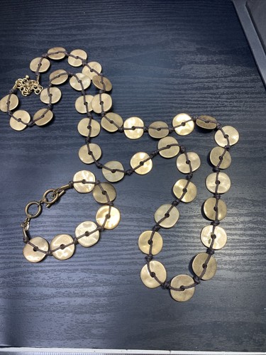 Signed Premier designs Bohemian Gold Coin Necklace Bracelet Set 40” - 第 7/10 張圖片