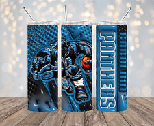 Carolina Panthers Inspired 20 oz Stainless Steel Tumbler Handmade 2