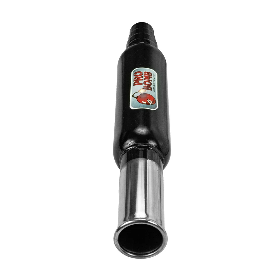 PRO Bomb Universal back box tail pipe exhaust In Gloss Black or Cherry Red Color - Image 4 of 4