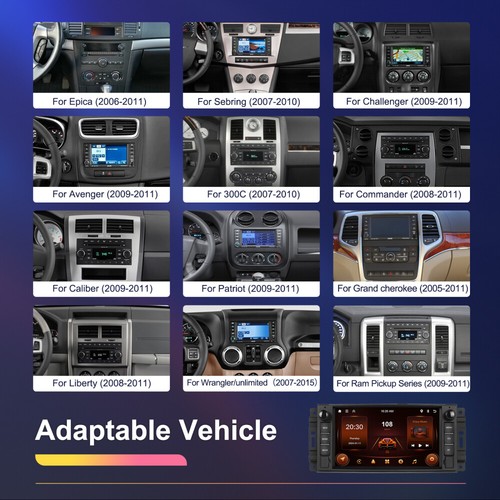 2+64GB Android 15 Autoradio GPS 7" Für Chrysler Dodge RAM Jeep Grand Wrangler JK - Bild 4 von 22