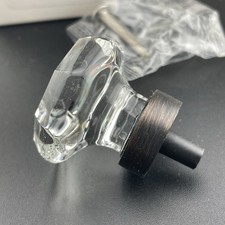Lot of 4  1; Cosmas 5268ORB-C Oil Rubbed Bronze  Clear Glass Cabinet Knobs