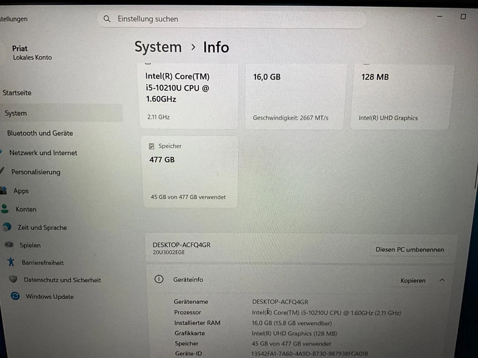 Lenovo ThinkPad L15 G1 · i5-10210U · 16GB · 512GB, Foto 4 von 4