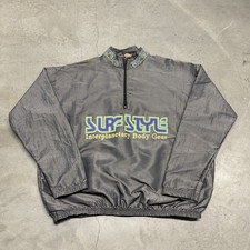 Vintage 90s Surf Style Interplanetary Body Gear Windbreaker Jacket Iridescent XL