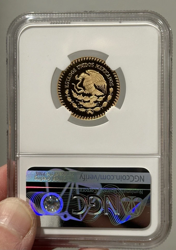 1985Mo Mexico '86 World Cup Soccer 450TH ANNIVERSARY NGC PF69 UC, 1/4oz GOLD - Image 2 of 4