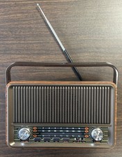 PRUNUS J-120 Radio Portable Bluetooth AM FM, Transistor Radio Retro Vintage Look