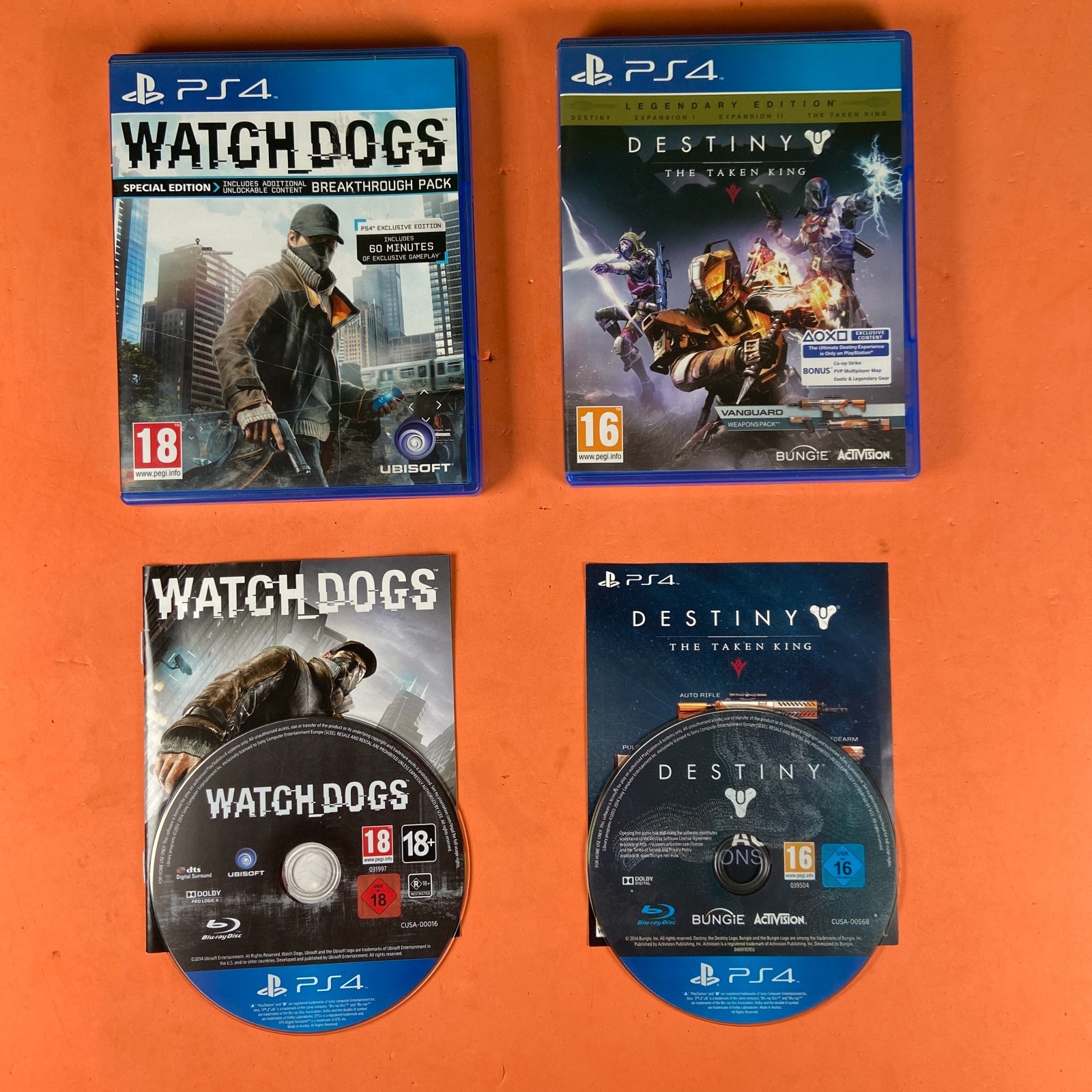 PS4 Watch Dogs + Destiny: The Taken King Legendary Edition 2 GAME BUNDLE