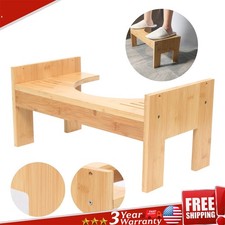 Bamboo Adjustable Toilet Stool, 7-9 Inches Bamboo Potty Stool, Poop Stool