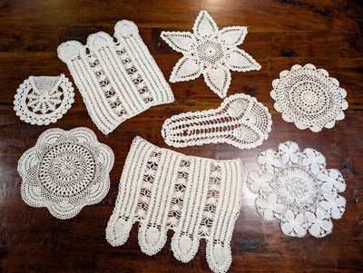 Cotton Crocheted Lace Doilies Cutter Craft Upcycling Dress Making Star Runner