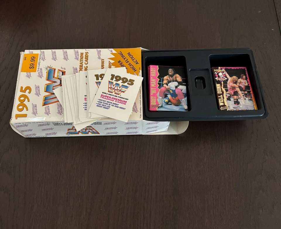 Juego completo: cartas de 1995 llenas de acción de WWF - 42 cartas + tarjeta de L. Taylor, con caja Foto 2 de 3