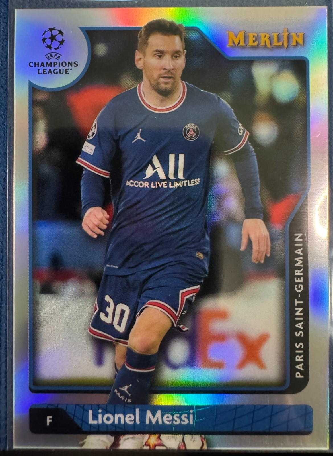 2021-22 Merlin Chrome UEFA #30 Lionel Messi Champions League Refractor