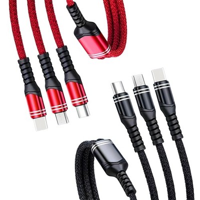 3 in 1 Fast USB Charging Cable Universal Multi Function Cell Phone Charger Cord