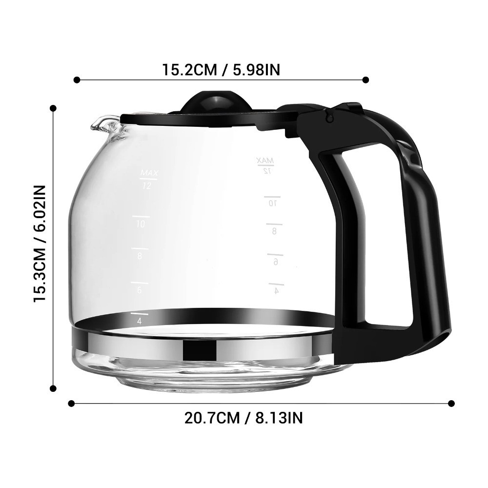 12 Cup Glass Replacement Carafe for Coffee Maker Universal Fit