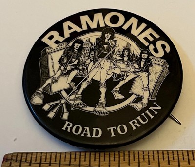RAMONES-Road To Ruin Pin 2.25'' vtg original '70s button punk RARE pinback