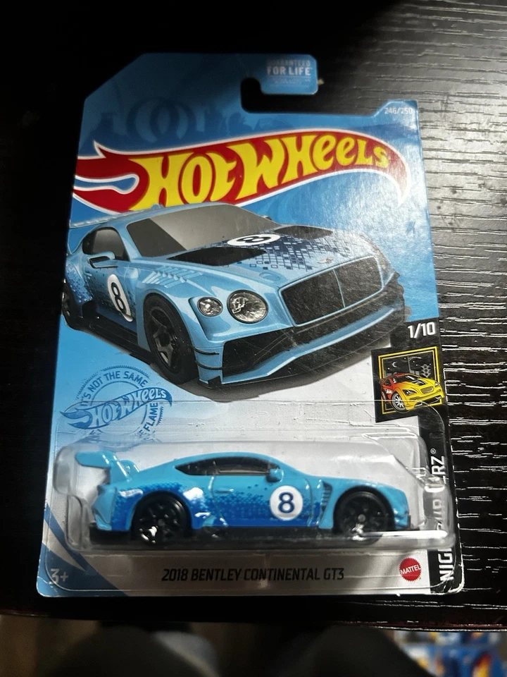 2020 风火轮 246/250 2018 BENTLEY CONTINENTAL GT3 1/10 NIGHTBURNERZ 蓝色 — 第 2/3 张图片