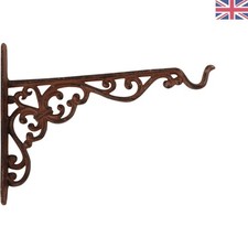 Victorian Cast Iron Basket Bracket - Strong Wall Mount for Decorative Holders