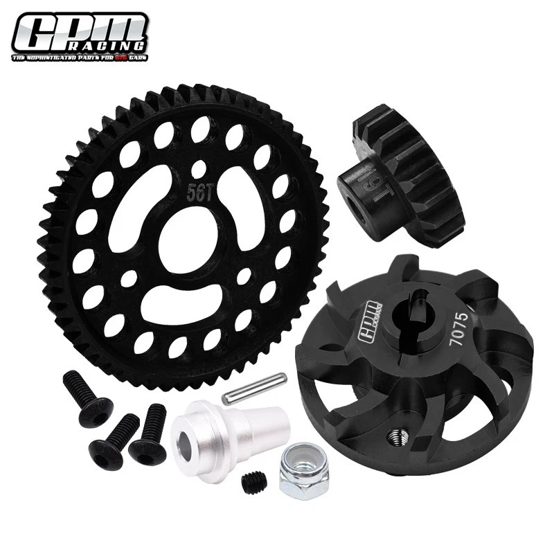 GPM 7075Alu Gear Adapter & 32P/56T & 19T Gear Kit For TRAXXAS 1/10 Slash 4X4 LCG - Image 2 of 4