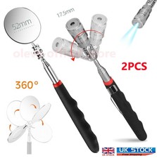 360° Telescopic Inspection Mirror & Magnetic Pick Up Tool w/ LED light 2PCS/Set