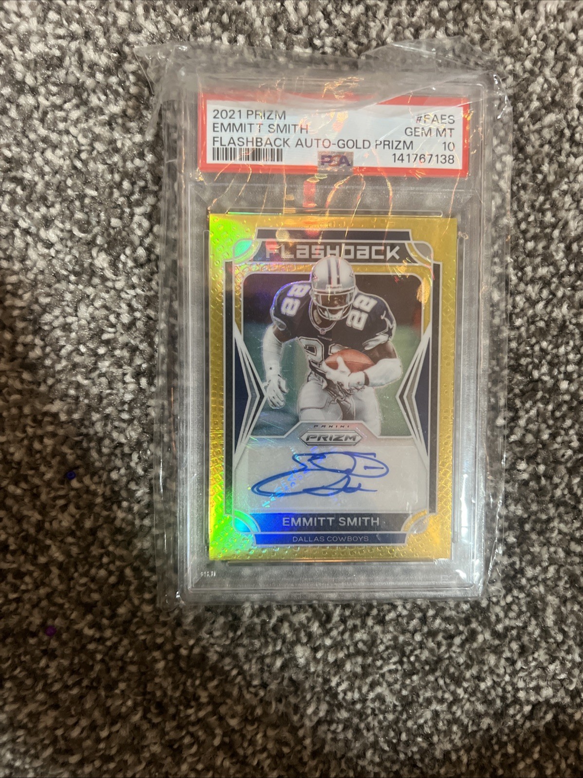 2021 Prism Emmitt Smith Flashback Autos- Gold Prizm /10 Gem Mint PSA 10