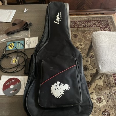 Lyon By Washburn Soft Guitar Case Black Outer Pocket Zips Used Plus Extras