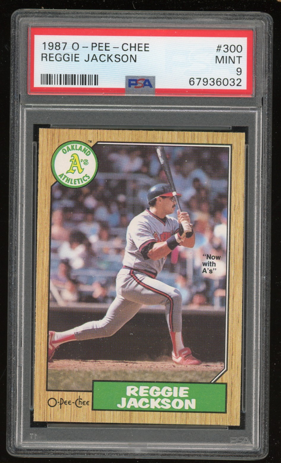 1987 O-Pee-Chee #300 - Reggie Jackson - PSA 9 - HOF