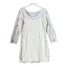 Y2K Express Off White Lace Mini Dress Size Large