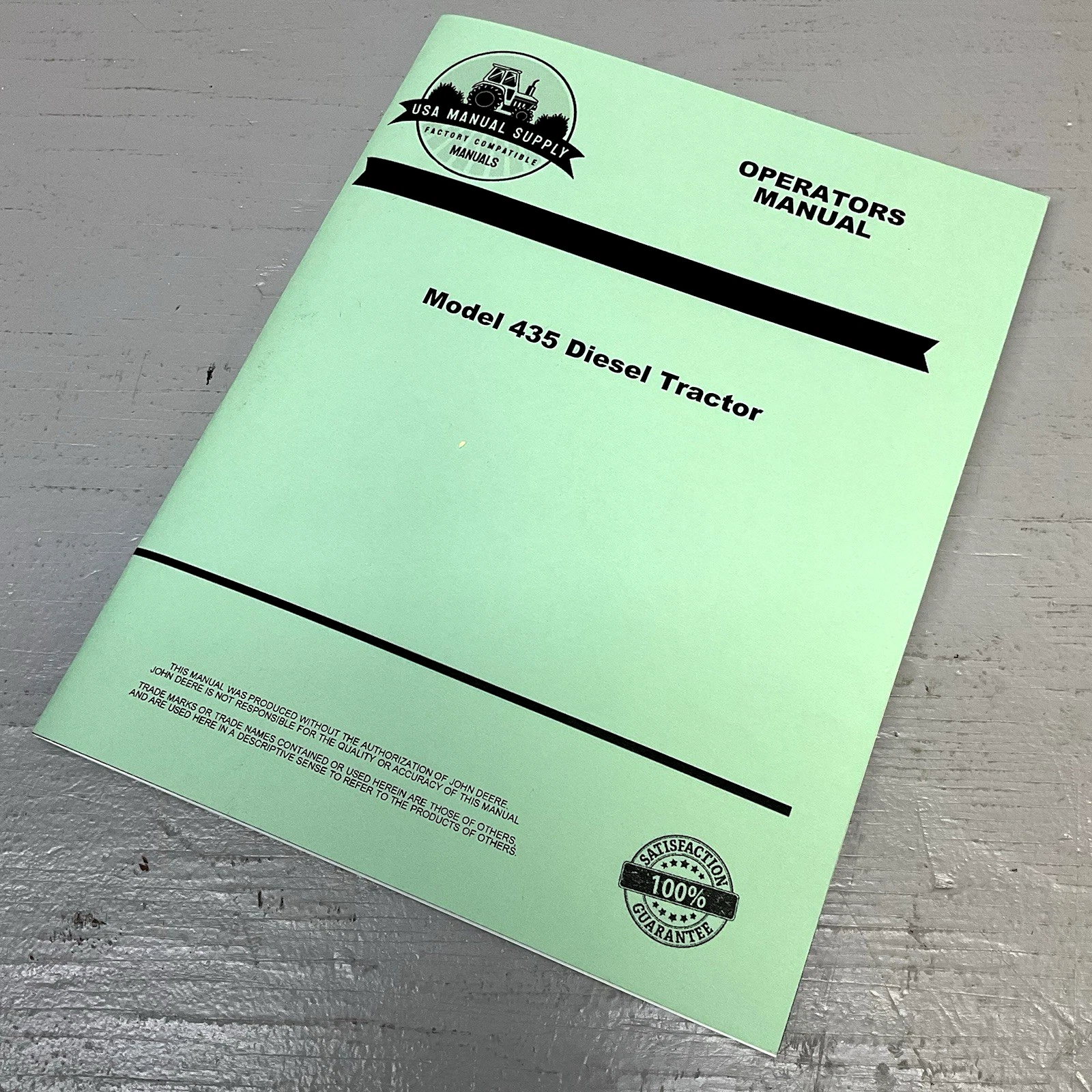 Operators Manual fits John Deere 435 Diesel Tractor Owners Instruction Book